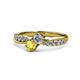 1 - Nicia Diamond and Yellow Sapphire with Side Diamonds Bypass Ring 