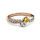 3 - Nicia 0.81 ctw Yellow Sapphire and Diamond (4.00 mm) accented Natural Diamonds Women Two Stone Bypass Engagement Ring 