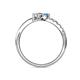 6 - Nicia 0.77 ctw Blue Topaz and Diamond (4.00 mm) accented Natural Diamonds Women Two Stone Bypass Engagement Ring 