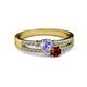 2 - Zaira Tanzanite and Ruby with Side Diamonds Split Shank Ring 
