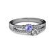 2 - Zaira Tanzanite and Diamond with Side Diamonds Split Shank Ring 