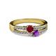 2 - Zaira Ruby and Amethyst with Side Diamonds Split Shank Ring 