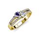 3 - Zaira Iolite and Diamond with Side Diamonds Split Shank Ring 