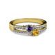 2 - Zaira Iolite and Citrine with Side Diamonds Split Shank Ring 