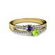 2 - Zaira Iolite and Peridot with Side Diamonds Split Shank Ring 