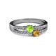 2 - Zaira Peridot and Citrine with Side Diamonds Split Shank Ring 