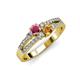 3 - Zaira Rhodolite Garnet and Citrine with Side Diamonds Split Shank Ring 