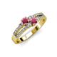 3 - Zaira Rhodolite Garnet with Side Diamonds Split Shank Ring 