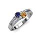 1 - Zaira Blue Sapphire and Citrine with Side Diamonds Split Shank Ring 