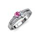 1 - Zaira Pink Sapphire and Diamond with Side Diamonds Split Shank Ring 