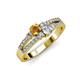 1 - Zaira Citrine and Diamond with Side Diamonds Split Shank Ring 
