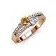 1 - Zaira Citrine and Diamond with Side Diamonds Split Shank Ring 