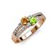 1 - Zaira Citrine and Peridot with Side Diamonds Split Shank Ring 