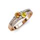 1 - Zaira Citrine and Yellow Sapphire with Side Diamonds Split Shank Ring 