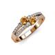 1 - Zaira Citrine with Side Diamonds Split Shank Ring 