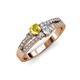 1 - Zaira Yellow Sapphire and Diamond with Side Diamonds Split Shank Ring 