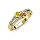 1 - Zaira Yellow Sapphire and Citrine with Side Diamonds Split Shank Ring 