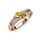 1 - Zaira Yellow Sapphire and Citrine with Side Diamonds Split Shank Ring 
