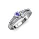 1 - Zaira Tanzanite and Diamond with Side Diamonds Split Shank Ring 
