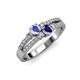 1 - Zaira Tanzanite and Iolite with Side Diamonds Split Shank Ring 