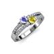 1 - Zaira Tanzanite and Yellow Sapphire with Side Diamonds Split Shank Ring 
