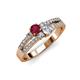 1 - Zaira Ruby and Diamond with Side Diamonds Split Shank Ring 