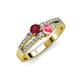 1 - Zaira Ruby and Pink Tourmaline with Side Diamonds Split Shank Ring 