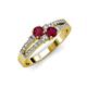 1 - Zaira Ruby with Side Diamonds Split Shank Ring 