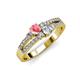 1 - Zaira Pink Tourmaline and Diamond with Side Diamonds Split Shank Ring 