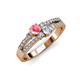 1 - Zaira Pink Tourmaline and Diamond with Side Diamonds Split Shank Ring 