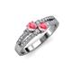 1 - Zaira Pink Tourmaline with Side Diamonds Split Shank Ring 