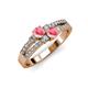 1 - Zaira Pink Tourmaline with Side Diamonds Split Shank Ring 