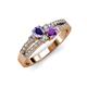 1 - Zaira Iolite and Amethyst with Side Diamonds Split Shank Ring 