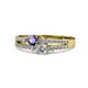1 - Zaira Iolite and Diamond with Side Diamonds Split Shank Ring 