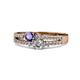 1 - Zaira Iolite and Diamond with Side Diamonds Split Shank Ring 