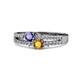 1 - Zaira Iolite and Citrine with Side Diamonds Split Shank Ring 