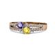 1 - Zaira Iolite and Yellow Sapphire with Side Diamonds Split Shank Ring 