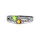 1 - Zaira Peridot and Citrine with Side Diamonds Split Shank Ring 