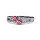 1 - Zaira Rhodolite Garnet with Side Diamonds Split Shank Ring 