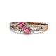 1 - Zaira Rhodolite Garnet with Side Diamonds Split Shank Ring 
