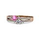 3 - Zaira Pink Sapphire and Diamond with Side Diamonds Split Shank Ring 