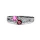 3 - Zaira Pink Sapphire and Ruby with Side Diamonds Split Shank Ring 