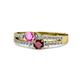 3 - Zaira Pink Sapphire and Ruby with Side Diamonds Split Shank Ring 
