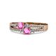 3 - Zaira Pink Sapphire with Side Diamonds Split Shank Ring 