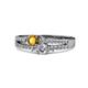 3 - Zaira Citrine and Diamond with Side Diamonds Split Shank Ring 
