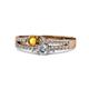 3 - Zaira Citrine and Diamond with Side Diamonds Split Shank Ring 