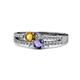 3 - Zaira Citrine and Iolite with Side Diamonds Split Shank Ring 