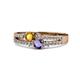 3 - Zaira Citrine and Iolite with Side Diamonds Split Shank Ring 