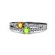 3 - Zaira Citrine and Peridot with Side Diamonds Split Shank Ring 