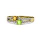 3 - Zaira Citrine and Peridot with Side Diamonds Split Shank Ring 